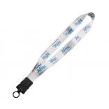 1"Dye-Sublimated Stretchy Elastic Lanyard w/Plastic Snap-Buckle Release & O-Ring 
