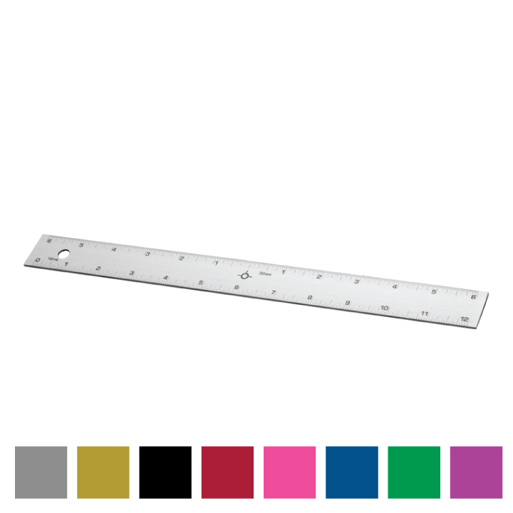 Alumicolor 15 Straight Edge Aluminum Ruler with Center-Finding