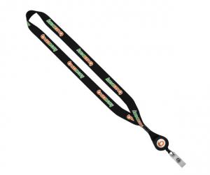 3/4&quot; Dye Sublimated Lanyard with Metal Crimp and Retractable Badge Reel 