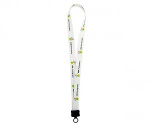 3/4&quot;Dye-Sublimated Stretchy Elastic Lanyard with Plastic Clamshell and O-Ring 