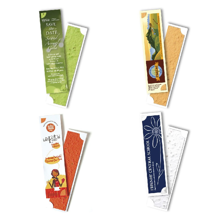 Custom Imprinted 2 x 7 Eco Friendly Plantable Seed Paper Strip Bookmark