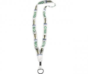 3/4&quot; Recycled PET Dye Sublimated Lanyard w/Metal Crimp and Split Ring 