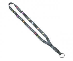 5/8&quot; Tubular Lanyard with Plastic Slide-Buckle Release and Split-Ring 