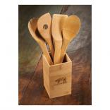 Boula Bamboo 4-Piece Kitchen Tool Set and Canister