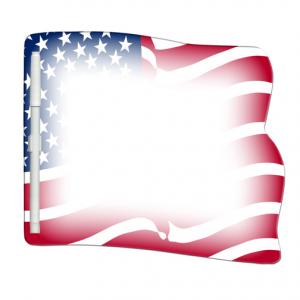 Full Color USA Flag Shaped Memo Board