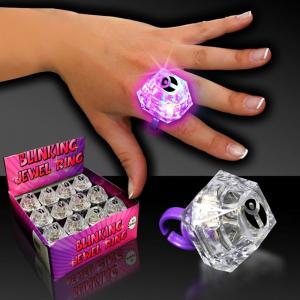 Flashing Jewel Ring w/Built-in Multi Color LEDs