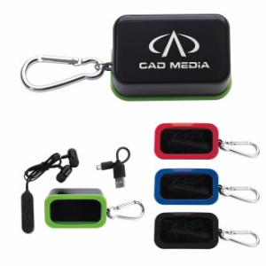 Bluetooth Earbuds in Carabiner Case