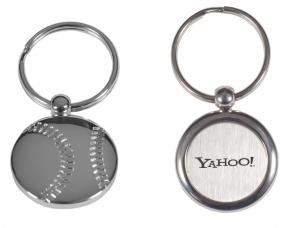 Metal Baseball Shaped Keychain with laser engraving