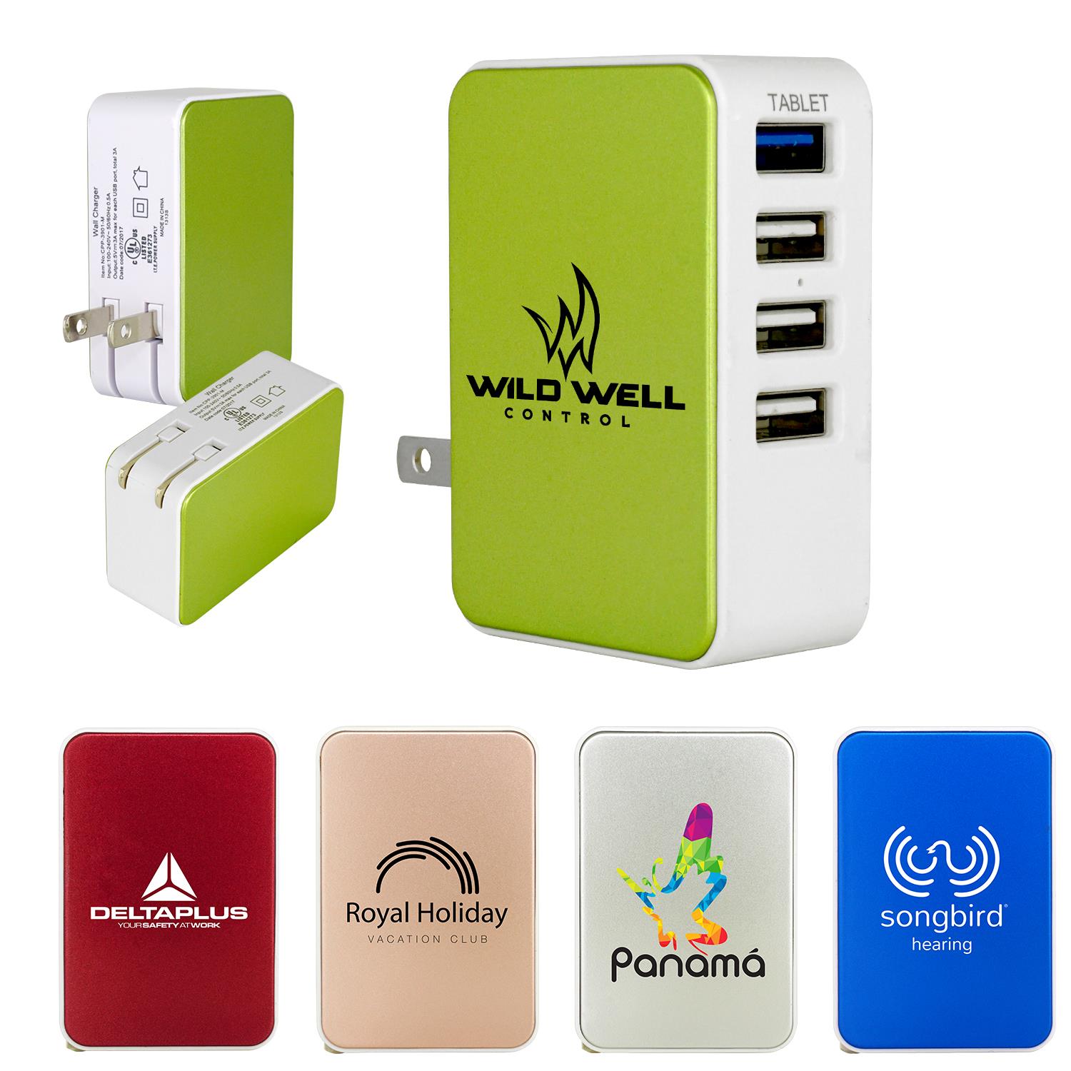 Compact 4 Port USB Folding Wall Charger