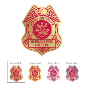 Firefighter Badge Sticker on Roll