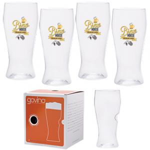 Govino 16 oz. Beer Glass with Thumb notch 4 pack 