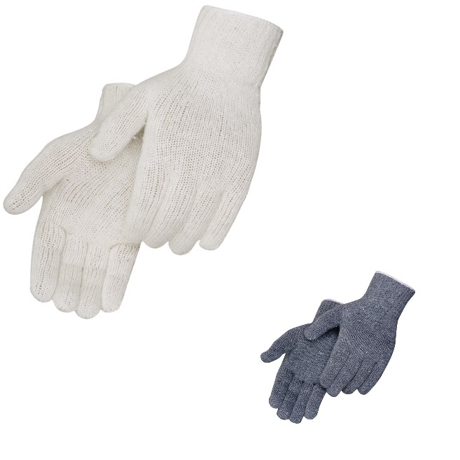 Gray Cotton/Polyester Blend Knit Work Gloves