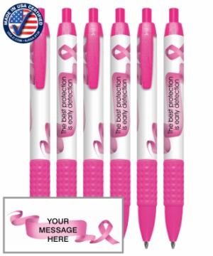 Made In USA Breast Cancer Awareness Click Pen