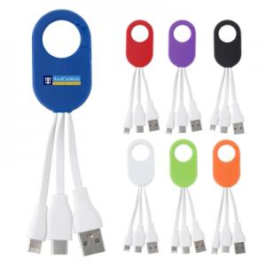 2-in-1 Charging Cable with Carabiner Clip
