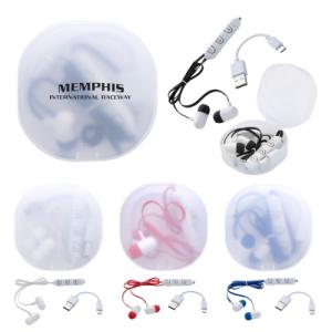 Translucent Frosted Wireless Earbuds in Travel Case