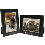 Black Wooden Photo Frame with Silver Bevel 4 x 6