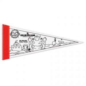 5 x 12 Felt Pennant - Color-Me with 1 inch sewn Strip