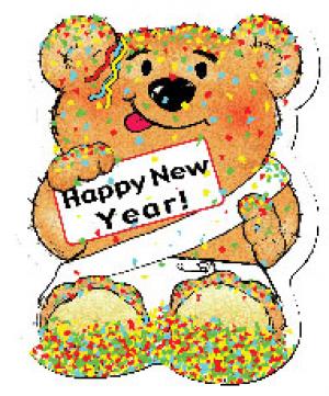 New Year Theme Stock Design Bear Magnet