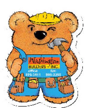Construction Tool Belt Theme Stock Design Bear Magnet