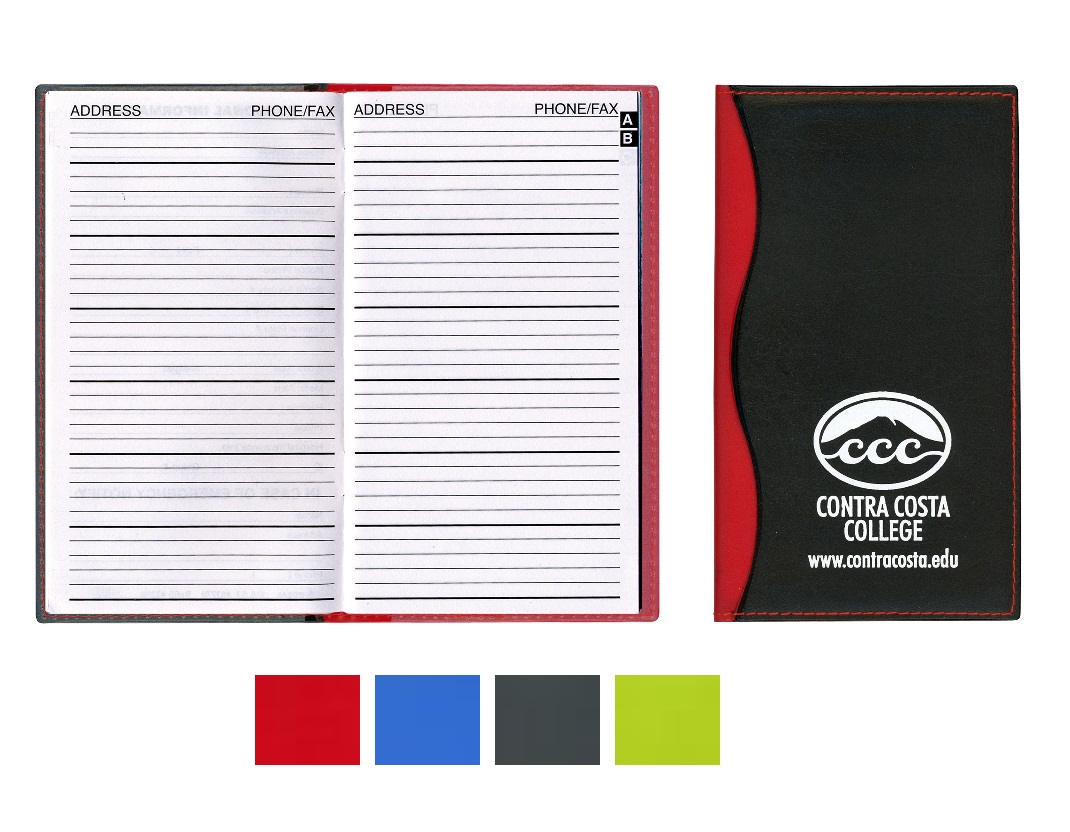 Promotional Side Wave Two Tone Soft Cover Address Book