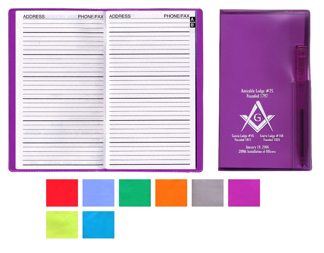Translucent Cover Address Book with Pen
