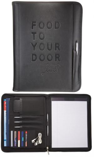 Cross Leather Zippered Padfolio with Ballpoint Pen 
