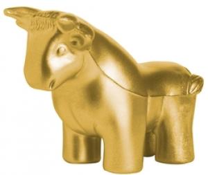 Gold Bull Mascot Stress Reliever