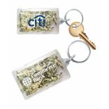 Shredded Currency Money Filled Rectangle Shaped Key Tag 
