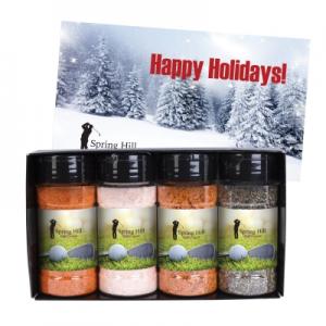 Gourmet Spice and Rub Bottle Shaker Set with Greeting Card