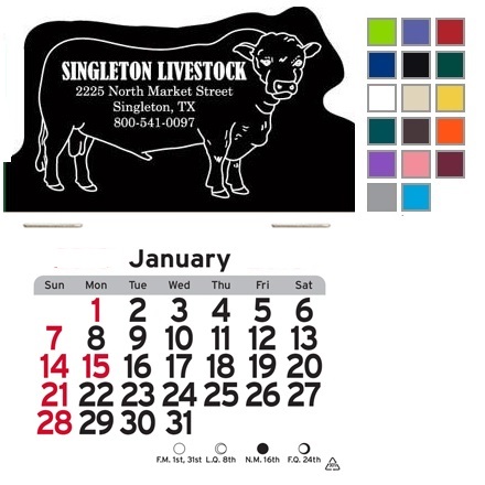 Bull or Cow Shaped Self-Adhesive Calendar