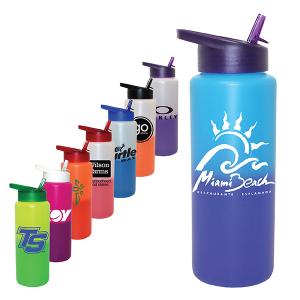32 Oz. Color Changing Sports Water Bottle with Straw Cap Lid