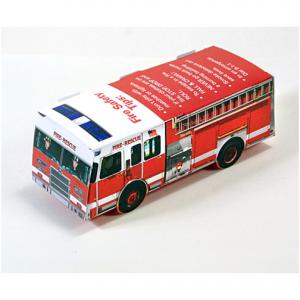 Foldable Die-Cut Fire Truck Full Color