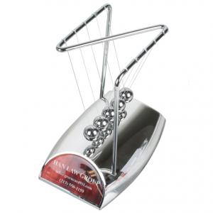 Newton's Cradle with Chromed Wooden Base