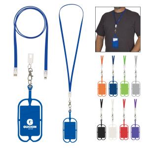 2-in-1 Charging Cable Lanyard with Phone Holder &amp; Wallet
