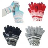  Cashmere-Spandex Printed Touchscreen Gloves