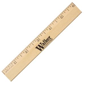 6&quot; Clear Lacquer Beveled Wood Ruler
