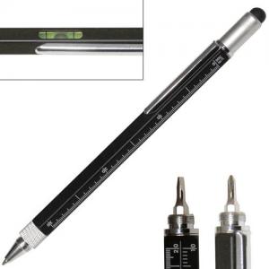 Aluminum Ruler Pen with Level, Screwdriver &amp; Stylus