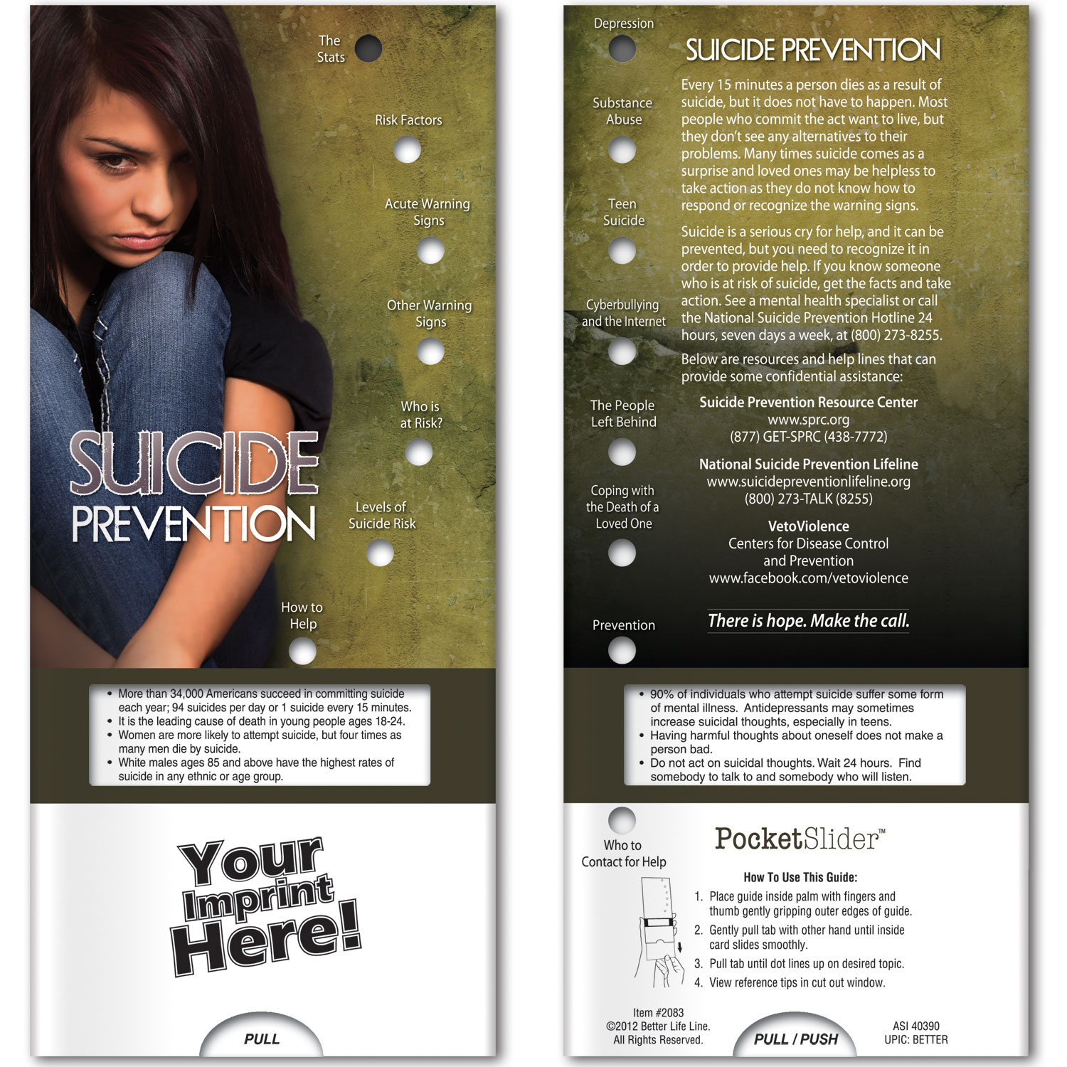 Suicide Prevention Pocket Slider
