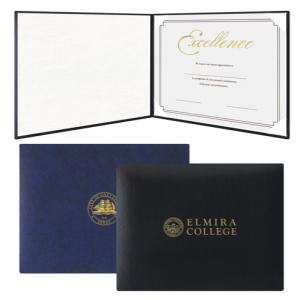 Book Style Leatherette Padded Certificate Holder