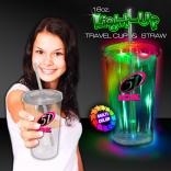16 Oz. Multi Color Light Up Cup with Lid and Straw