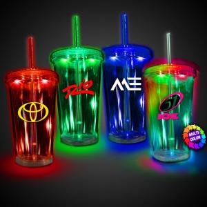16 Oz. Light Up Cup with Lid and Straw