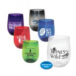 Colorful 12 oz. Plastic Stemless Wine Glass