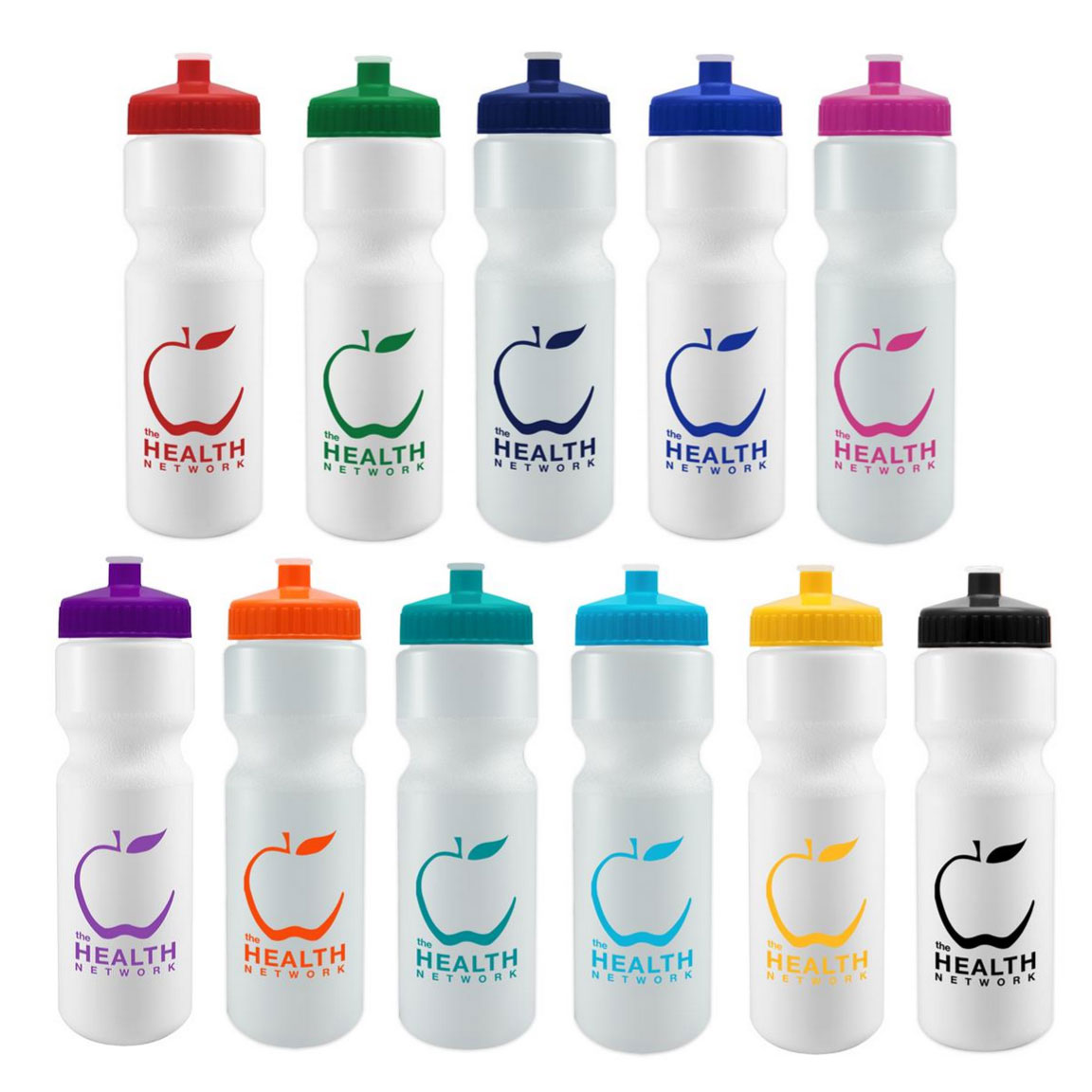 Personalized Plastic Water Bottle, Kids Sports Bottle, White Water