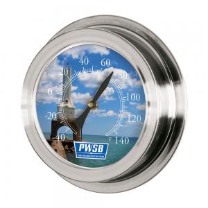 9&quot; Nickel Porthole Thermometer