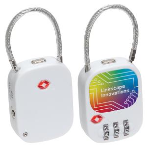 White TSA-Approved Luggage Lock