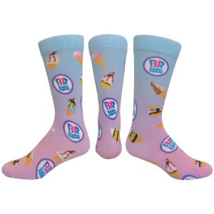 Flat Knit Dress Sock with Full Color Printing