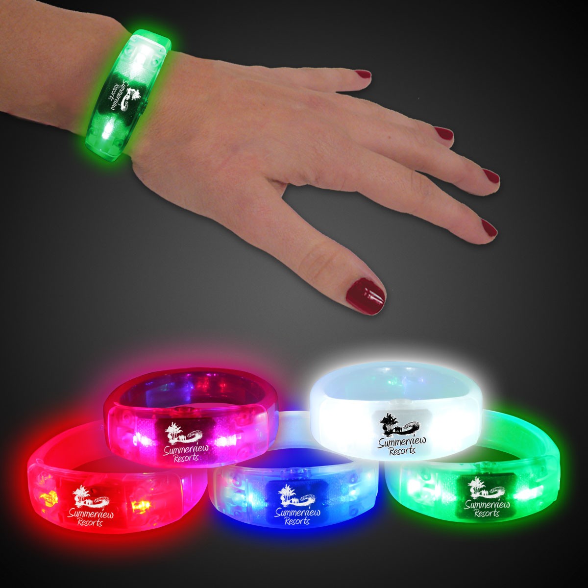 New Light Up LED Bracelets Flashing Glow Wrist Band Blinking Bangle Party  Fun US | eBay