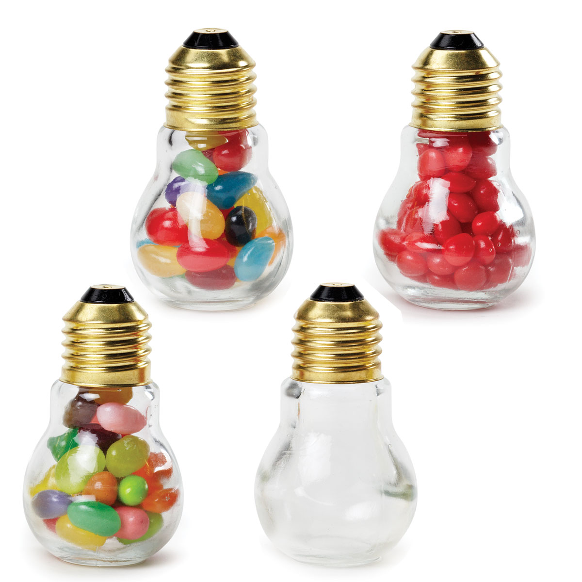 Promotional Small 1.9 oz Light Bulb Shaped Glass Candy Jars