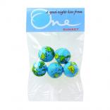 1 oz Earth Ball Chocolates in Custom Header Bags