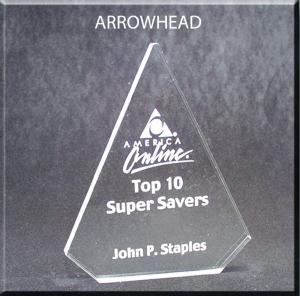Arrowhead Shaped Acrylic Award
